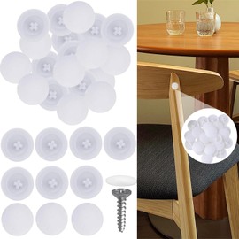 100PCS White Screw Cover Caps, Screw Caps White 17mm Waterproof Plastic Screw Decorative Caps, Snap-In Cover Caps Fit Phillips Screw, Screw Decorative Covers White Screw Caps for Furniture, Wardrobe,