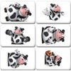 3D Holstein Cow in Various Panels - 6 Rectangular Fridge