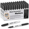 Keebor Black Permanent Markers Fine Tip, 60 Pack, Quick Drying