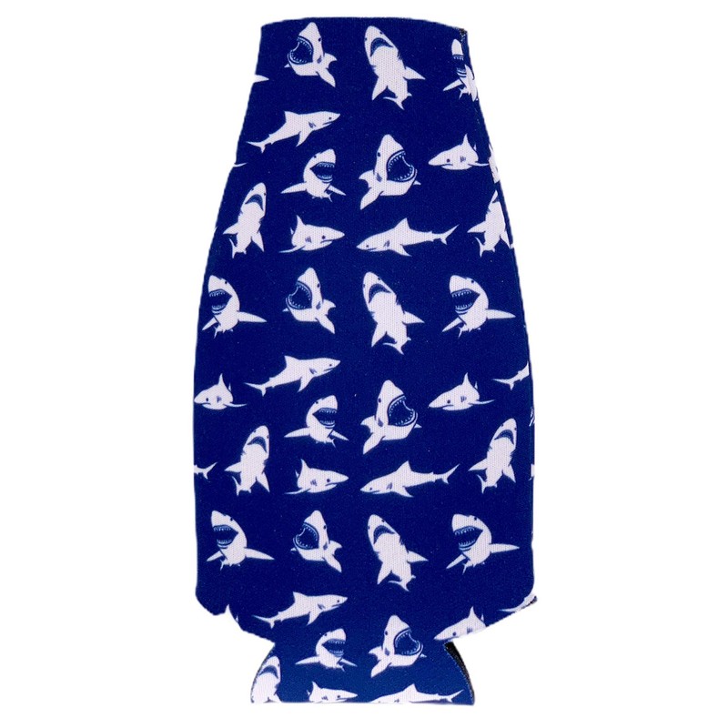Shark Pattern Zipper Beer Bottle Coolie (1)