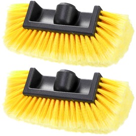 Ngapew 2 Pack Car Wash Brush Head, 10'' Car Wash Scrubber with Soft Bristle, Car Cleaning Brush Exterior Vehicle Wash Equipment Replacement for Auto RV Truck Boat Camper