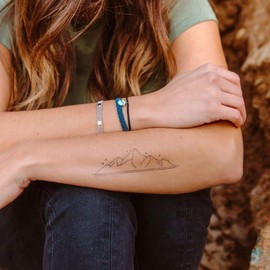 Pura Vida Peak Temporary Tattoo Set - Instructions Included - Pack of 3