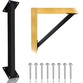 ITULCYO 8PC 45°Degree Angle Support Bracket Kit，Pergola Support Bracket Inside Mount Corner Brace 45 Degree, Pergola Terrace Pergola Cabin Elevated