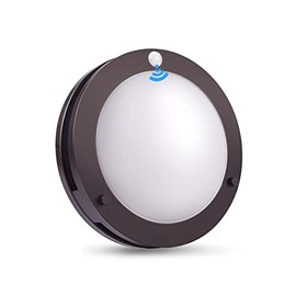 CLOUDY BAY Indoor Outdoor 10inch 5 Color Motion Sensor Light Sensor LED Flush Mount Ceiling Light, 2700K/3000K/3500K/4000K/5000K Selectable, 20W CRI90+ Oil Rubbed Bronze,Dustproof Design,Wet Location