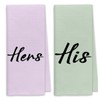 Dibor Love Quote His and Hers Bath Towels,Purple Green Decorative