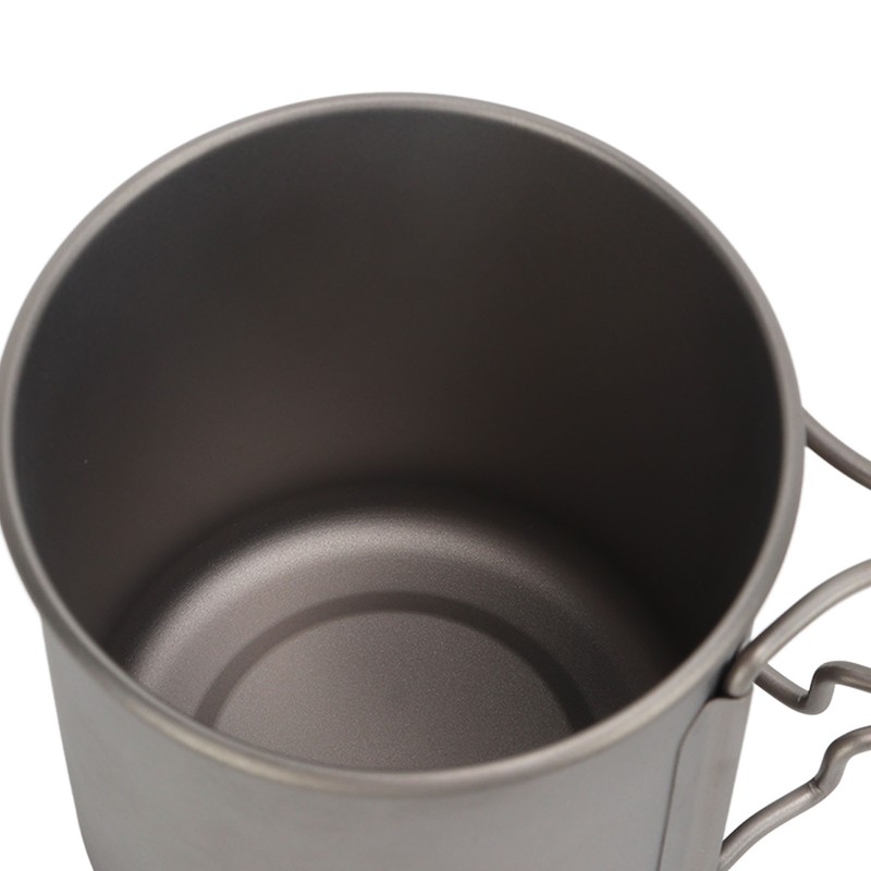 Titanium Mug 500ml Rounded Edge Design Lightweight Portable Mug with