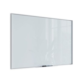 U Brands Glass Non-Magnetic Dry-Erase Board, 36 X 24 Inches, White Frosted Surface, White Aluminum Frame