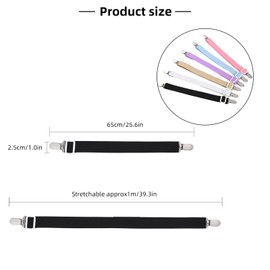 Bed Sheet Clips, 12Pcs Adjustable Bed Sheet Straps Clips Fasteners Suspenders, Elastic Sheet Straps Grippers Fasteners,Fitted Sheet Clips Elastic Mattress Sheet Fasteners Holder for Wrinkle-Free Bed