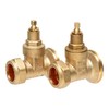 Trident 22mm Central Heating Pump Valves (2 Pack) Brass, Gate