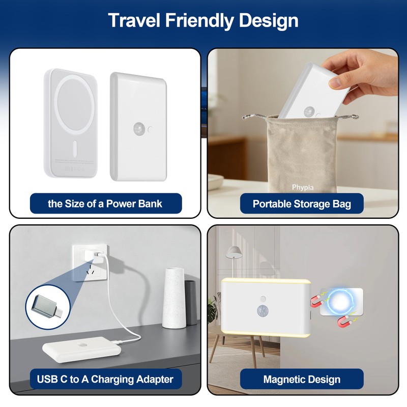 Upgraded 2 Pack Motion Sensor Night Light Cruise Ship Approved,