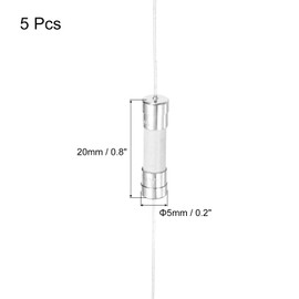 sourcing map 5Pcs Time Delay Fuse Lead Wire Ceramic Fuses 5mm x 20mm 250V 4A Fuse for Repair Circuit Boards,Lighting Equipment, Instrumentation,Home Appliance