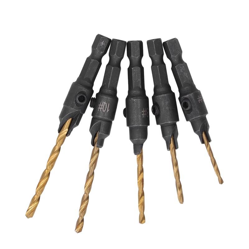 LiebeWH 5 Uds. Broca Avellanadora de 1/4 Pulg Vástago Hexagonal