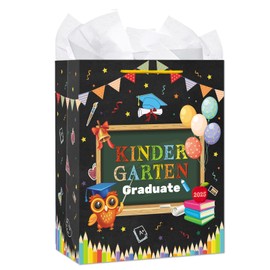 HEYINSHEN Kindergarten Graduation Gift Bag for Kids Preschool Graduation Gift Bag with Tissue Paper Graduation Goodies Bags with Handle Student Boy Girls Grade Supplies