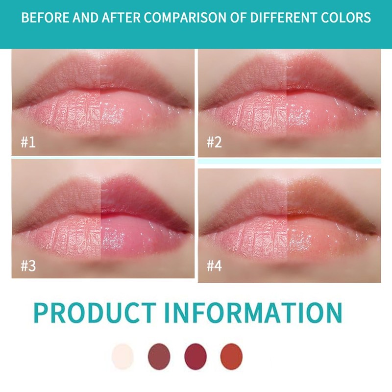 WenFeng Lip Tint Hydrating,Lightweight & Creamy Tinted Lip Balm,4 Pcs
