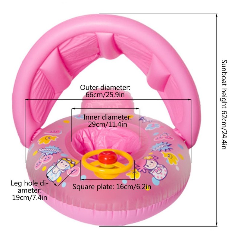 Baby Swimming Ring Inflatable Sunscreen Baby Swim Ring Inflatable Baby