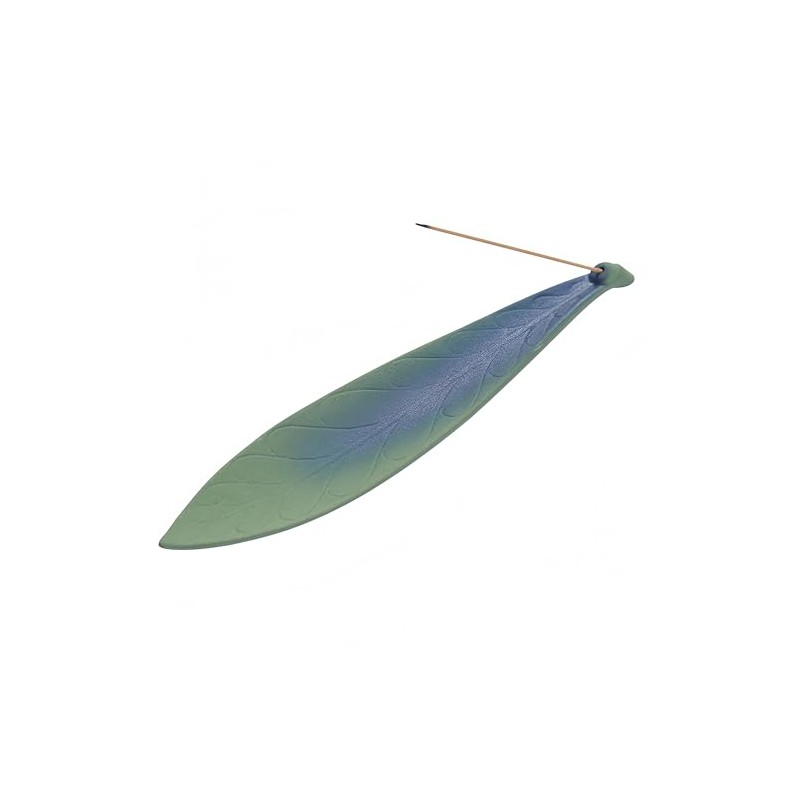 Ceramic Retro Leaf Incense Holder - Frosted Green Aromatherapy Stick