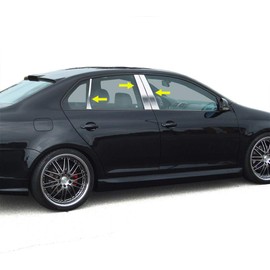 Made in USA! Compatible with 2005-2010 Volkswagen Jetta 6PC Stainless Steel Chrome Pillar Post Trim