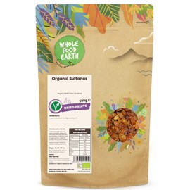 Wholefood Earth Organic Sultanas – 500 g | Vegan | GMO Free | Sundried | Certified Organic