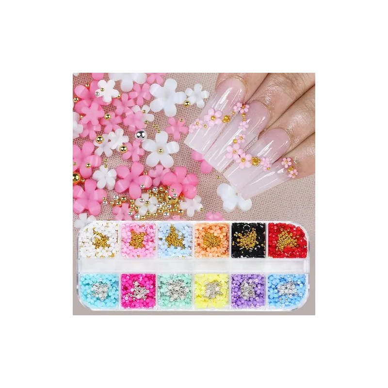 3d Acrylic Nail Art Charms Resin Flower Nail Rhinestones Amarillo