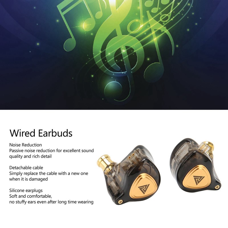 Wired Sound Isolating Earbuds with Microphone Detachable Dynamic Earphone with