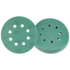 Kozelo 15pcs Green Film Sanding Discs - [5 Inch 600 Grits 8 Hole ] Round Aluminum Oxide Hook & Loop Wet Dry Sander Pads for Wood Metal Polishing Use| Zirconium Corundum Sandpaper