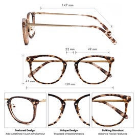 GUDVUE Blue Light Glasses, Computer/Gaming/TV/Phones Glasses for Women/men, Anti Glare/UV400/Eye Strain, Oval Leopard