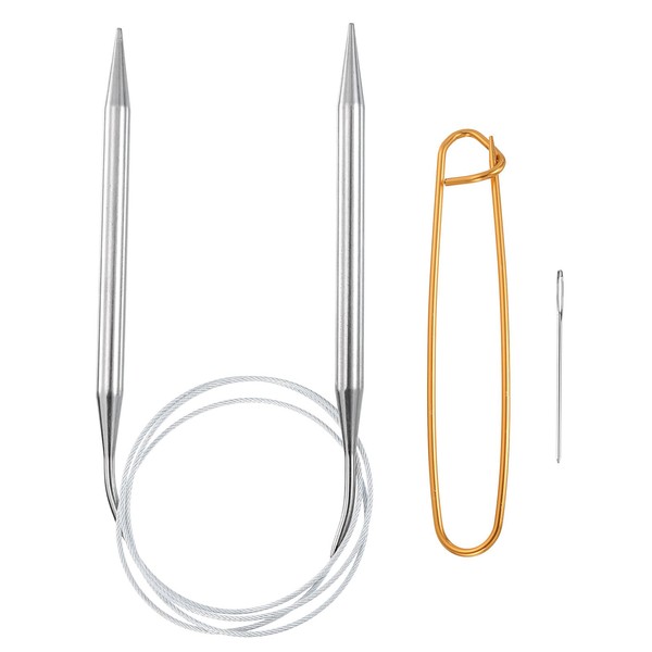 HARFINGTON Circular Knitting Needles 40" Stainless Steel US 11/8.0mm Knitting