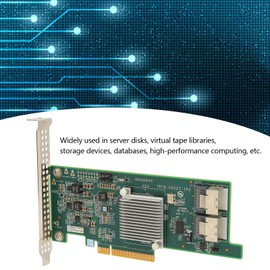 Zunate Hard Drive Array Card, 6G PCI E X8 Array Card with 2 SAS Interfaces and SATA3 Bandwidth, Supports 16T Hard Drive HBA Hard Drive Array Card for