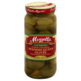 Mezzetta Pimento Stuffed Colossal Queen Olives, 10 Ounce (Pack of 4)