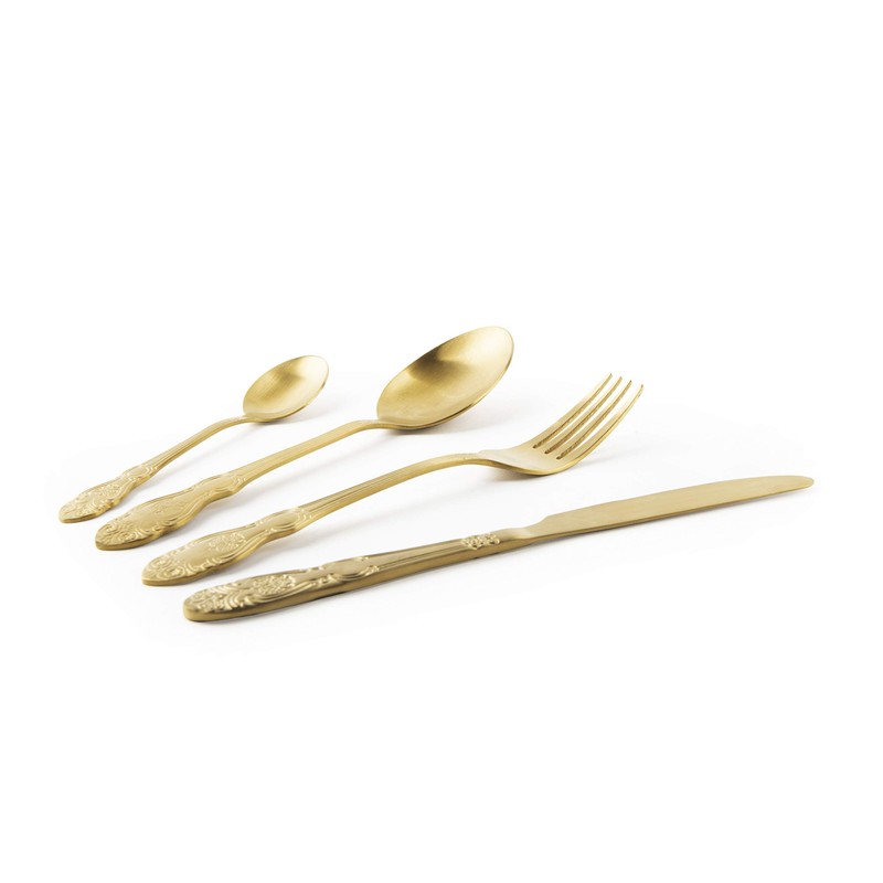 Excelsa Pack of 4 Cutlery Baroque Gold