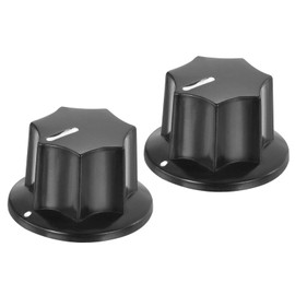 QUARKZMAN Potentiometer Knobs Bakelite 24 x 15 mm Volume Control Knob Cap for Guitar Bass, Volume Control, Audio 6 mm Hole with 2 Pieces Set Screw Black 2 Pieces