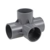 sourcing map 4-Way Elbow PVC Pipe Fitting Furniture Grade 40mm