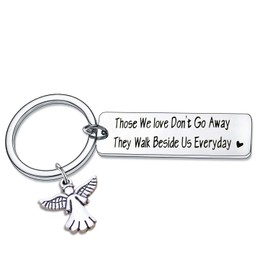 Memorial Gift Angel Keyring for Loss of Pet Lost Puppies Memorial Keyring Pet Lover Cat Dog Loss Keychain Sympathy Gift (Those We Love Don't Go Away)