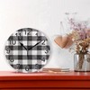 BOENLE Black White Buffalo Plaid Wall Clock Non Ticking Silent