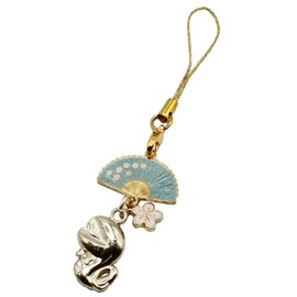 Cherry Blossom Fan Zodiac Strap (Blue) Year of the Year of the Year of the Year of the Year Snake Zodiac 2025 Reniwa 7 Year of Reiwa Attracts Good Luck Money Luck Strap Feng Shui