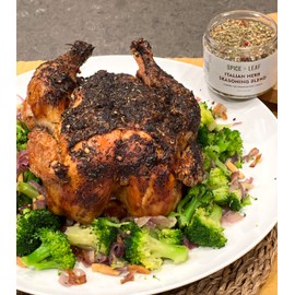 Italian Herb Seasoning Blend by SPICE + LEAF - Vegan Kosher Pesticide Free Spice Blend Used to Give your Meat, Fish, Chicken, Vegetables, Eggs or Salad Dressings a pop of flavor, 1.5oz.