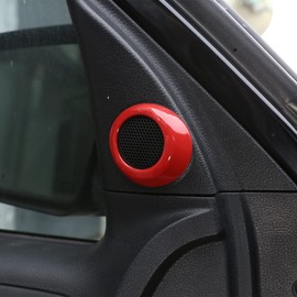 Car Front Door Sound Stereo Audio Cover Trim Ring Fit Toyot@ Tundra 2007-2021 Sequoia 2008-2020 Audio Speaker Tweeters Ring Cover Car Door Audio Speaker Loudspeaker Circle Rings Interior Accessories