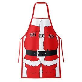 Rayson Aprons Christmas Adjustable Bib Apron Chefs BBQ Apron for Men Women Cooking Apron Red Christmas Party, Hohoho