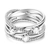 NARMO Rings for Women 925 Sterling Silver Rings Entwined Line