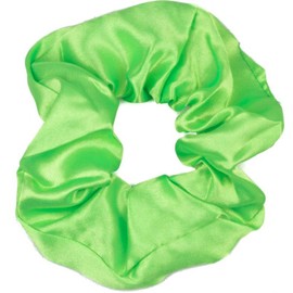 Mytoptrendz® Satin Scrunchie Large Hair Tie Bobble Traceless Ponytail Holder Girls Women ( Neon Green)