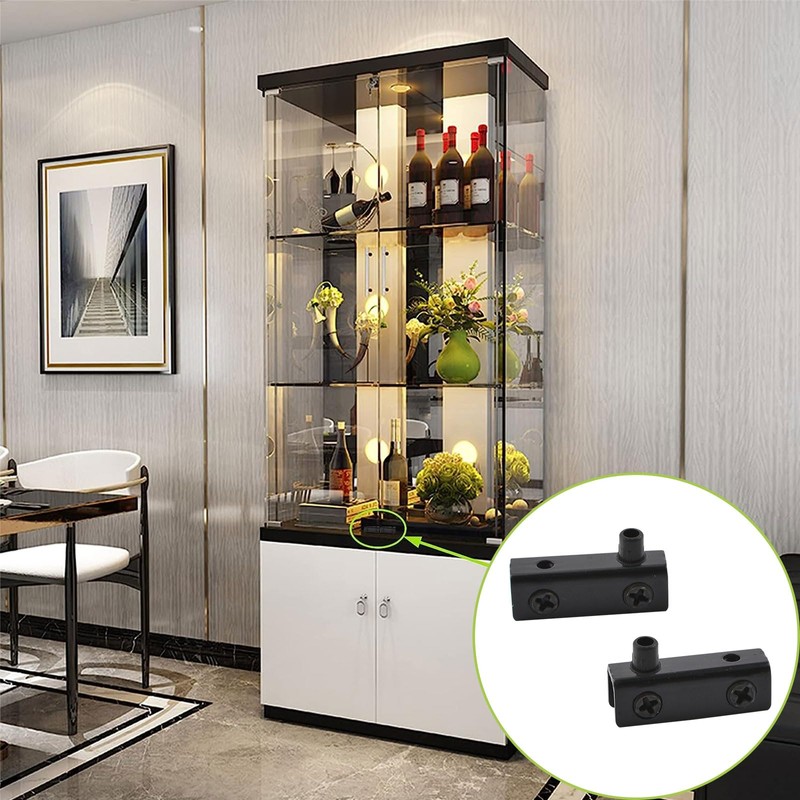 UFURMATE Glass Door Hinge, 8Pcs Black Frameless Glass Door Pivot