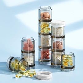 DMNYDM Weekly Pill Box 7 Days 3 Compartments Portable Pill Box (White)