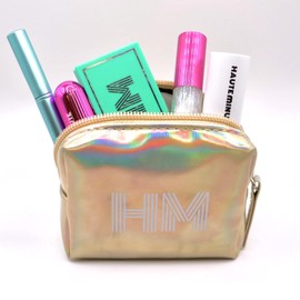 Haute Minute Makeup Mini Glam Bag, Travel Toiletry Storage Makeup Bag, Preppy Cosmetic Organizer Bag & Pouch for Women and Girls - Champagne Hue