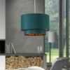 firstchoicelighting Dark Green Ceiling Light Shade, Easy Fit Pendant Shade,