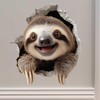 Sloth Hole Decal – 3D Jungle Animal Sticker – Removable