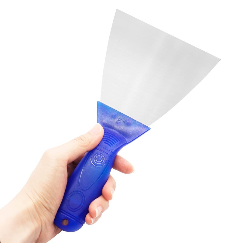 Putty Knife, 2 PCS 5 Inch Carbon Steel Scraper, Plastic