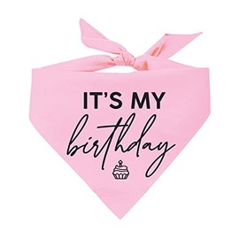 It's My Birthday Dog Bandana (Baby Pink, OS 966)