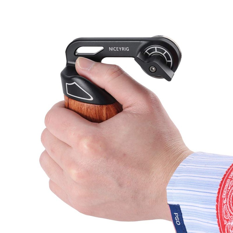 NICEYRIG Hand Grip Camera Side Handle with ARRI Rosette, Wooden