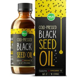 MAJU Light & Potent Black Seed Oil (16oz) - Edible Health Supplement, Organic, Cosmetic & Consumable, Light Color, Taste of Comfort