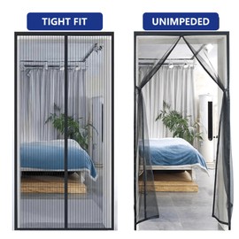 Foldable Magnetic Mosquito Screen Door; Blocks Mosquitoes, Flies, and Flying Insects, Ventilation and Breathability Without Compromise; Durable and Tear-Resistant; high- Fiber net Coffee 100 * 210cm